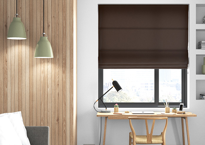 Faux Suede, Dark Chocolate - Roman Blind - Image 3